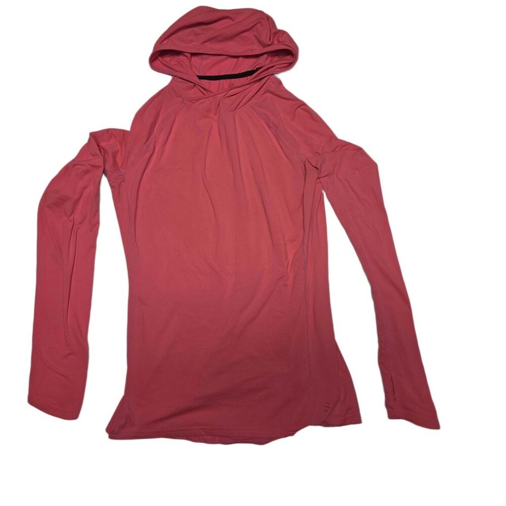 H&M Sport Women Pink Active Workout Long Sleeve Thumbhole Hoodie Size L